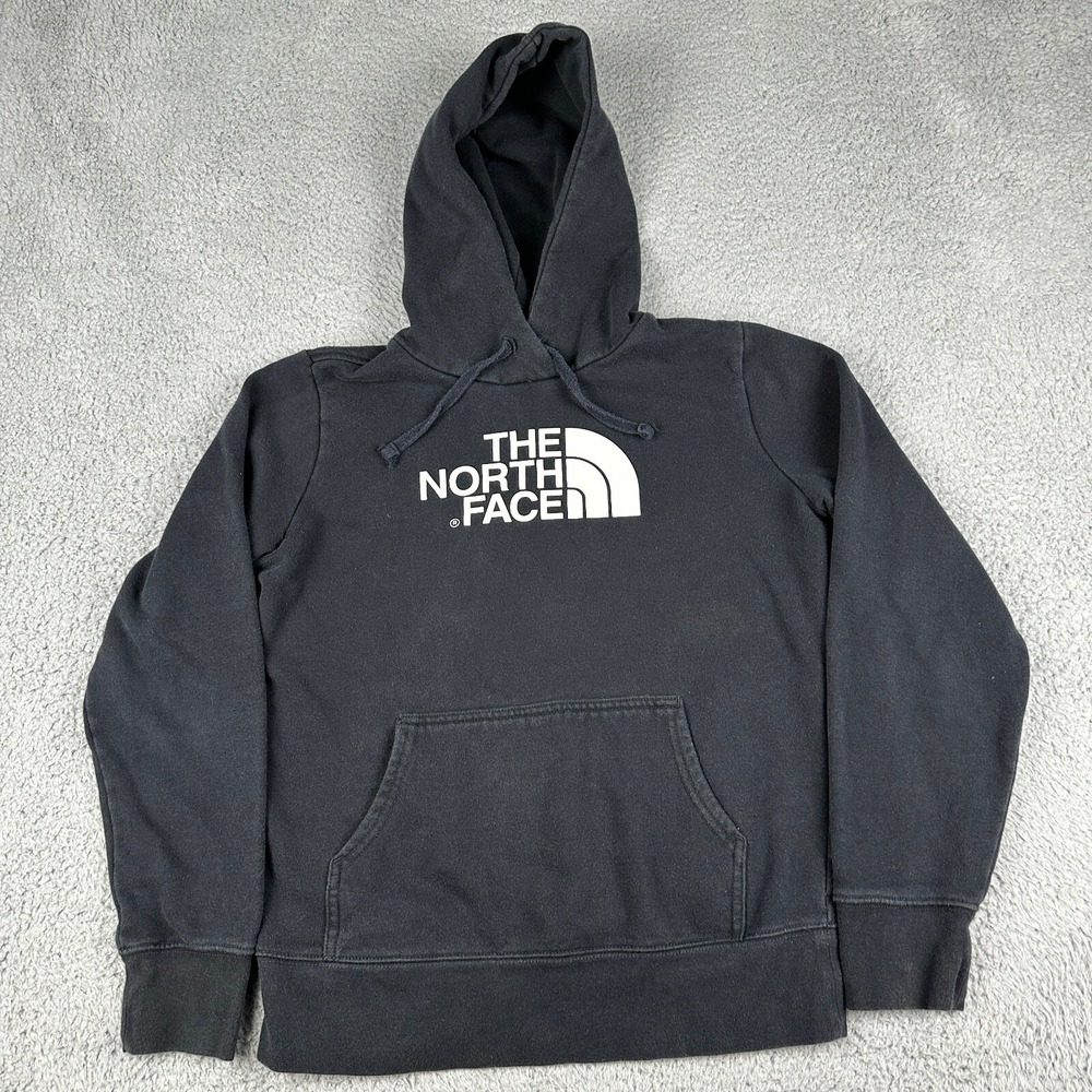 The North Face Hoodie Womens Small Black Pullover Sweatshirt Half Dome Logo